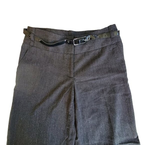 Kenar black wide leg dress pants with belt sz 8 - Picture 3 of 11